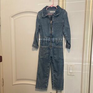 Zara Little Girl Denim Jumpsuit with Zipper